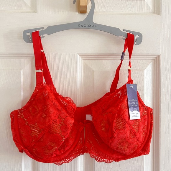 Cacique Intimates & Sleepwear Red Cacique Bra And Cheeky Panties